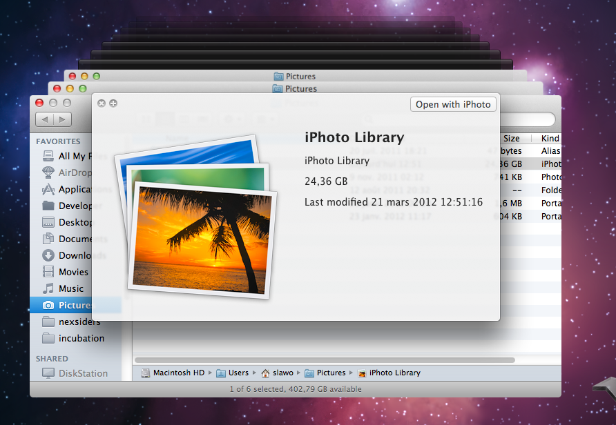 Open iphoto library on pc